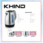 KHIND ELECTRIC JUG KETTLE (STAINLESS STEEL) 1.8L EK18SS #TERMOS ELEKTRIK#电热水器