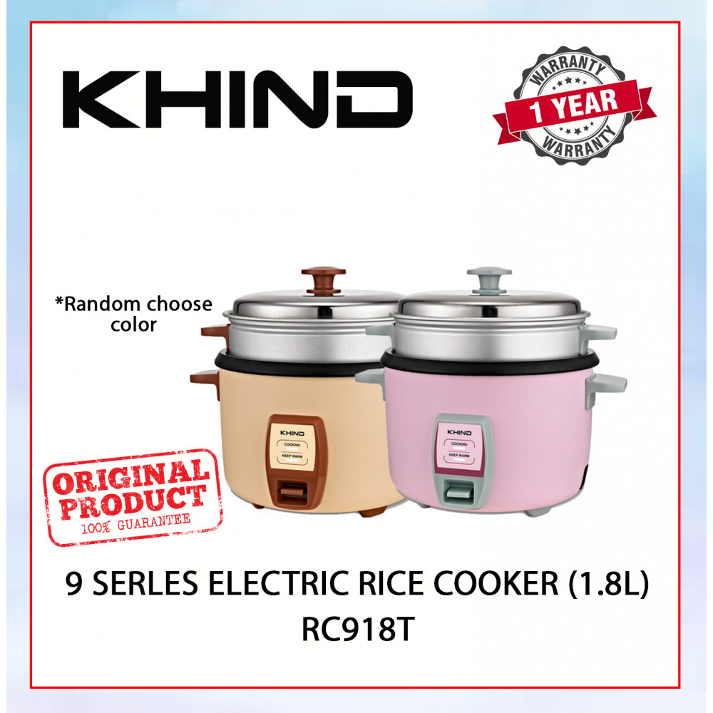 KHIND 9 SERIES ELECTRIC RICE COOKER (1.8L) CREAM MAGNOLIA/LIGHT PINK RC918T (RANDOM CHOOSE COLOR) #PEMASAK NASI#饭锅 KHIND 9 SERIES ELECTRIC RICE COOKER (1.8L) CREAM MAGNOLIA/LIGHT PINK RC918T (RANDOM CHOOSE COLOR) #PEMASAK NASI#饭锅