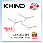 KHIND CEILING FAN (60") WHITE CF618 (1BOX-3PCS) #KIPAS SILING#风扇