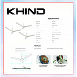 KHIND CEILING FAN (60") WHITE CF618 (1BOX-3PCS) #KIPAS SILING#风扇