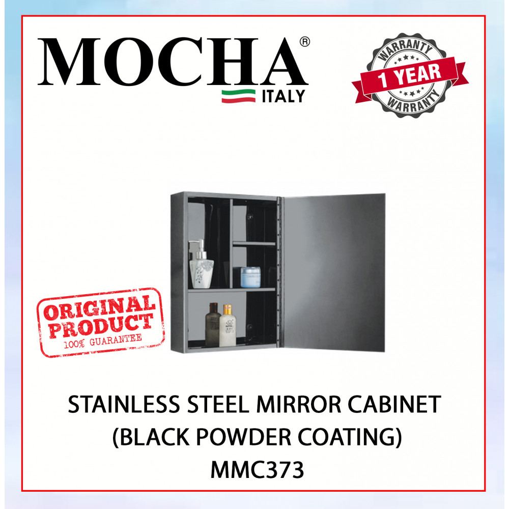 MOCHA STAINLESS STEEL MIRROR CABINET (BLACK POWDER COATING) MMC373 #ALMAR#镜柜