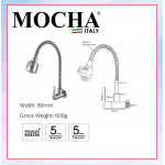 MOCHA PILLAR MOUNTED FLEXIBLE SPOUT STAINLESS STEEL 304 M5518SS #KERAN DAPUR#厨房水龙头