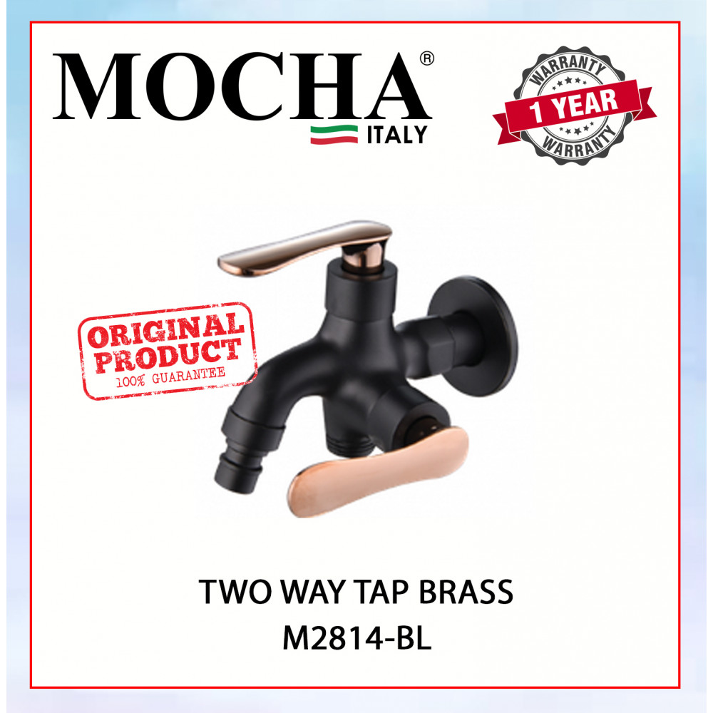 MOCHA TWO WAY TAP BRASS M2814-BL #PAIP AIR TANDAS BILIK MANDI#双用水龙头
