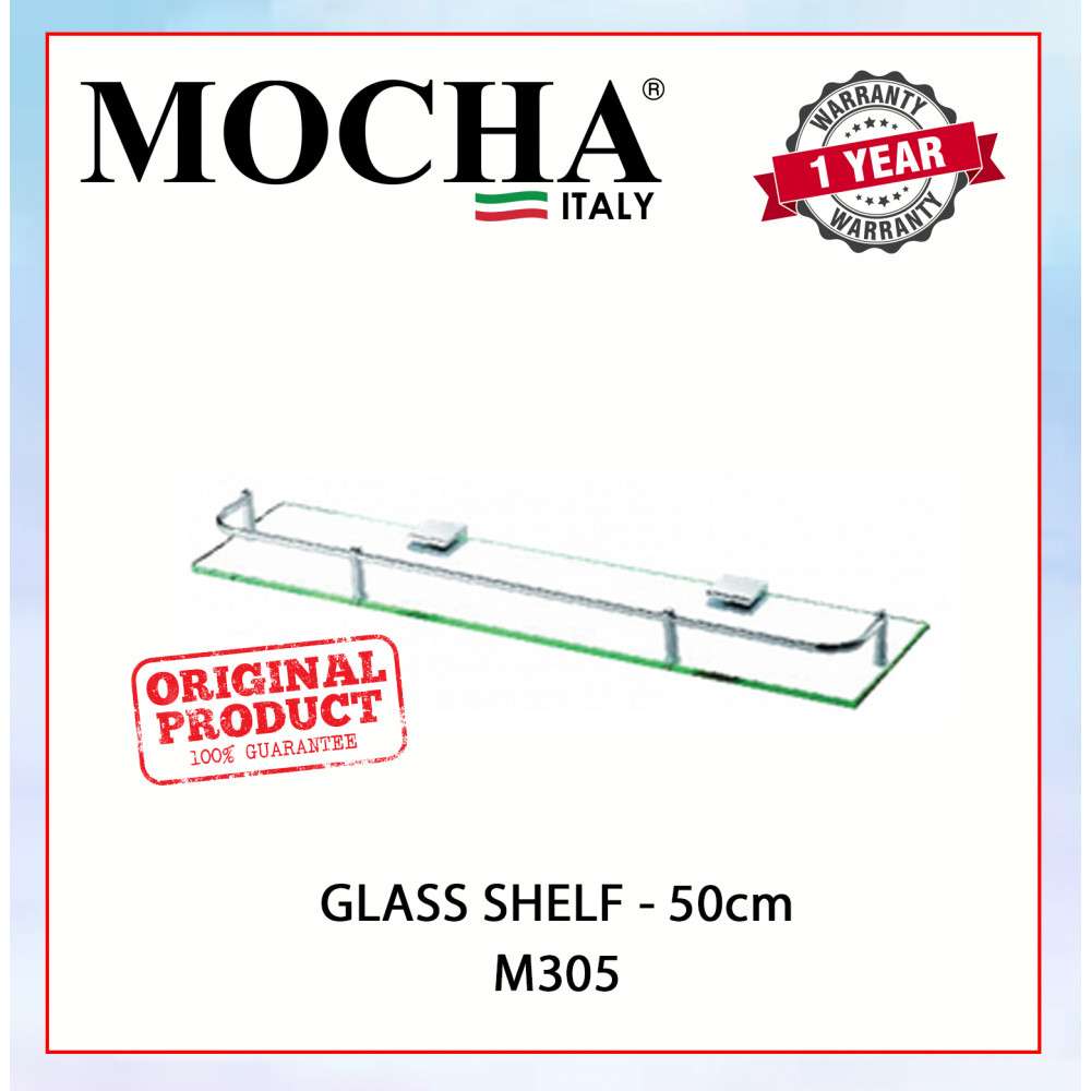 MOCHA GLASS SHELF - 50cm M305 #RAK KACA#浴室玻璃擱板