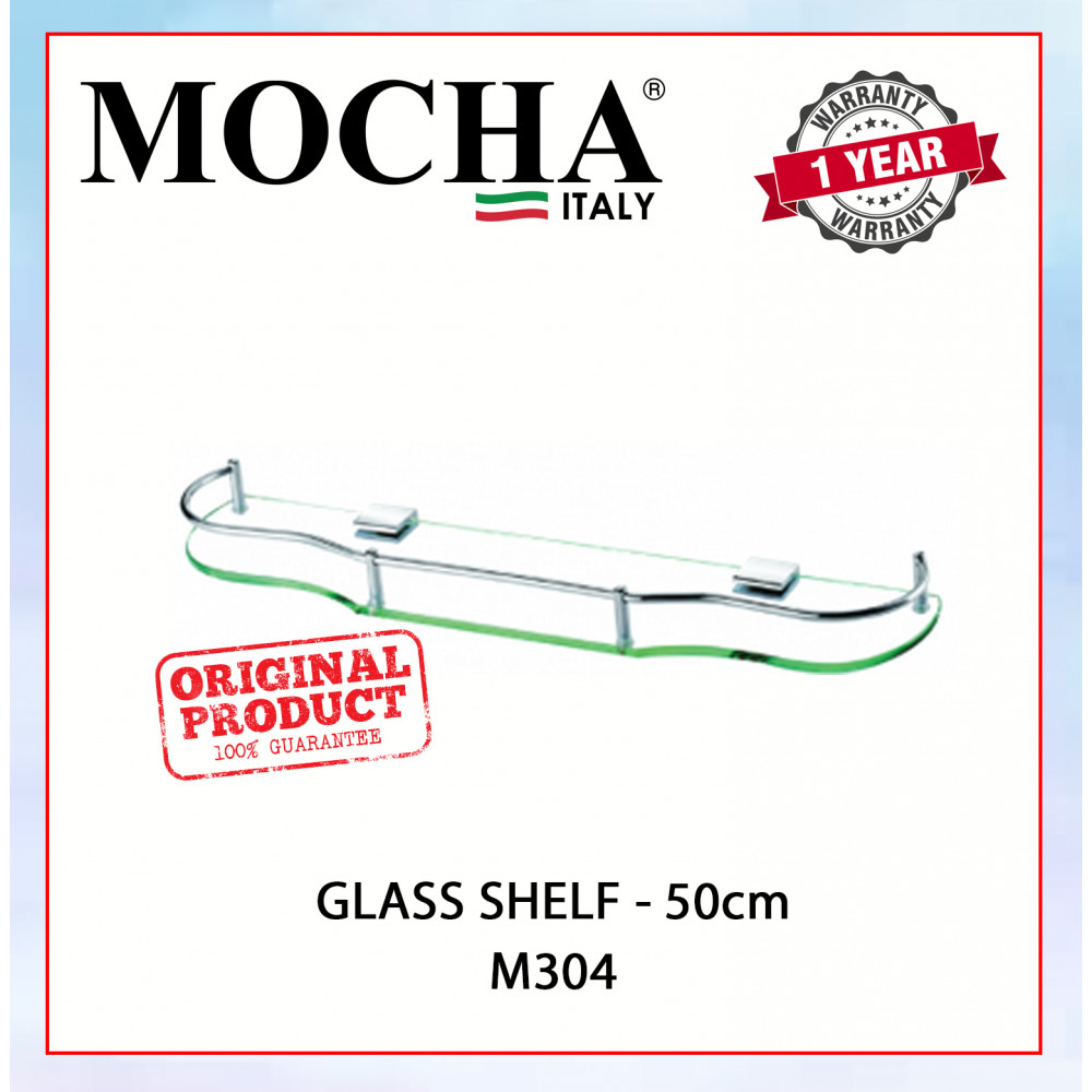 MOCHA GLASS SHELF - 50cm M304 #RAK KACA#浴室玻璃擱板