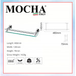 MOCHA GLASS SHELF - 50cm M302 #RAK KACA#浴室玻璃擱板