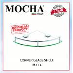 MOCHA CORNER GLASS SHELF M313 #RAK KACA#铝制浴室玻璃角架