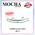 MOCHA CORNER GLASS SHELF M312 #RAK KACA#铝制浴室玻璃角架