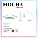 MOCHA CORNER GLASS SHELF M312 #RAK KACA#铝制浴室玻璃角架