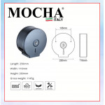 MOCHA JUMBO ROLL TISSUE DISPENSER (BLACK) M220-BL #DISPENSER TISU GULUNG JUMBO#大卷装卫生纸外箱