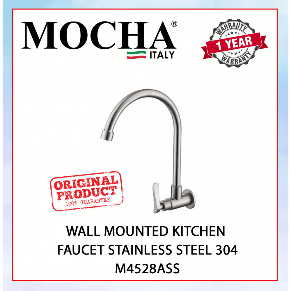Mocha WALL MOUNTED KITCHEN FAUCET STAINLESS STEEL 304 M4528ASS #KERAN DAPUR#厨房水龙头 Mocha WALL MOUNTED KITCHEN FAUCET STAINLESS STEEL 304 M4528ASS #KERAN DAPUR#厨房水龙头
