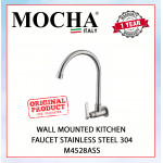 Mocha WALL MOUNTED KITCHEN FAUCET STAINLESS STEEL 304 M4528ASS #KERAN DAPUR#厨房水龙头