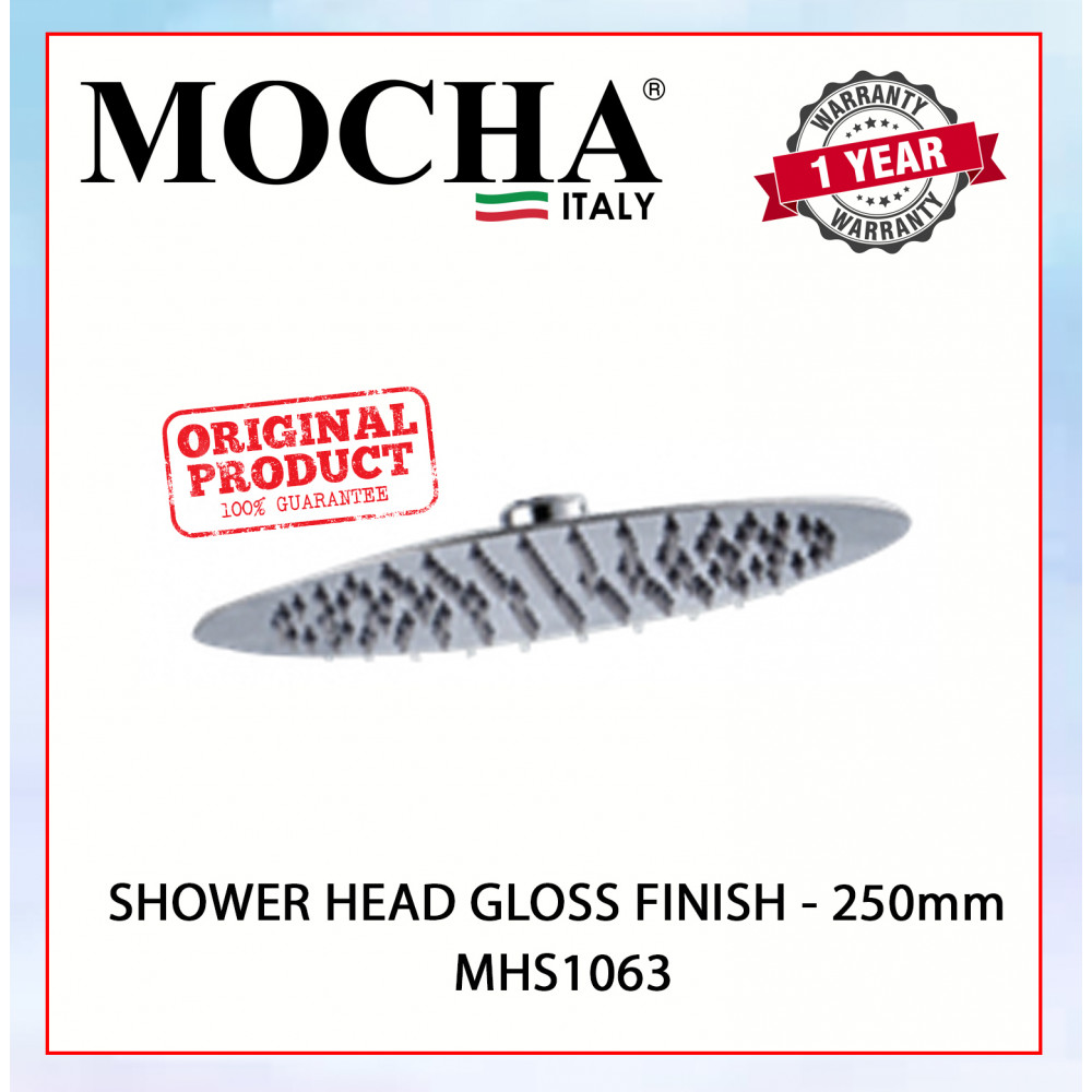 MOCHA SHOWER HEAD GLOSS FINISH - 250mm MHS1063 #KEPALA PANCURAN#花洒