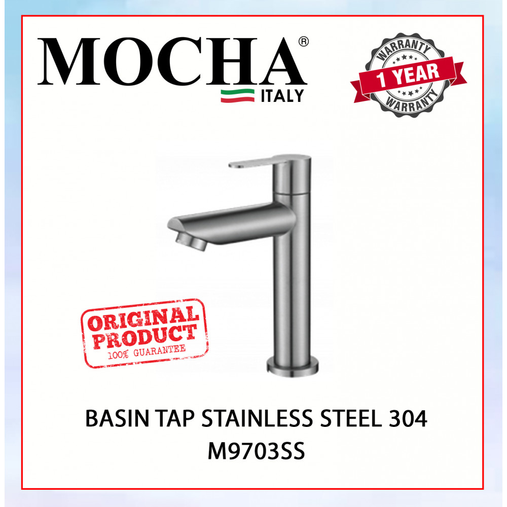 MOCHA BASIN TAP STAINLESS STEEL 304 M9703SS #KETUK BSEN#水龙头