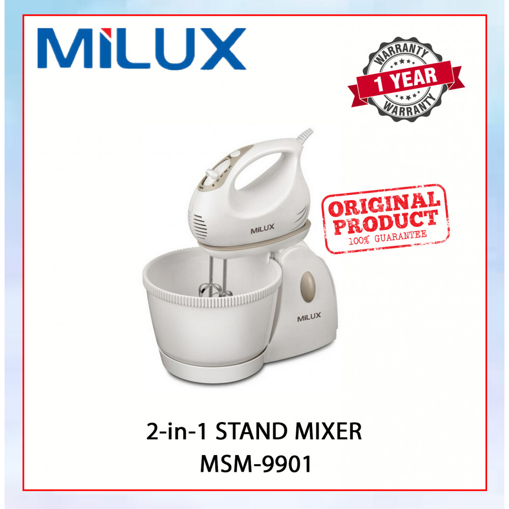 MILUX 2-In-1 STAND MIXER (WHITE) MSM-9901 #PENGADUN BERDIRI#立式搅拌机 MILUX 2-In-1 STAND MIXER (WHITE) MSM-9901 #PENGADUN BERDIRI#立式搅拌机