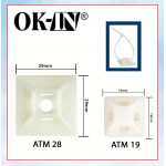 OK-IN CABLE TIE WIRE ZIP BASE ATM 19/ ATM 28 (100 PCS) #TAPAK PENGIKAT KABEL#粘式扎带固定座电线定位片