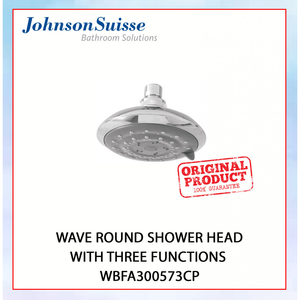 JOHNSON SUISSE WAVE ROUND SHOWER HEAD  WITH THREE FUNCTIONS - WBFA300573CP #KEPALA PANCURAN#花洒