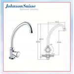 JOHNSON SUISSE RAVENNA DECK-MOUNTED SINK TAP - WBFA300522CP #KERAN DAPUR#厨房水龙头