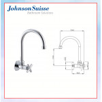 JOHNSON SUISSE ASTI WALL-MOUNTED SINK TAP - WBFA300676CP  #KERAN DAPUR#厨房水龙头