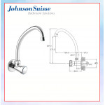 JOHNSON SUISSE RAVENNA WALL MOUNTED KITCHEN SINK TAP - WBFA300521CP #KERAN DAPUR#厨房水龙头