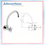 JOHNSON SUISSE TOSCANA WALL-MOUNTED  KITCHEN TAP FAUCET - WBFA300539CP #KERAN DAPUR#厨房水龙头