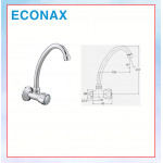 ECONAX ½” WALL MOUNTED SINK  TAP WITH SWIVEL SPOUT  WGFA310214CP #KERAN DAPUR#厨房水龙头