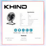 KHIND INDUSTRIAL FLOOR FAN (18") BLACK FF1803B #KIPAS LANTAI INDUSTRI#工业落地扇