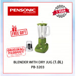 PENSONIC BLENDER WITH DRY JUG (GREEN) 1.0L PB-3203 #PENGISAR#搅拌机