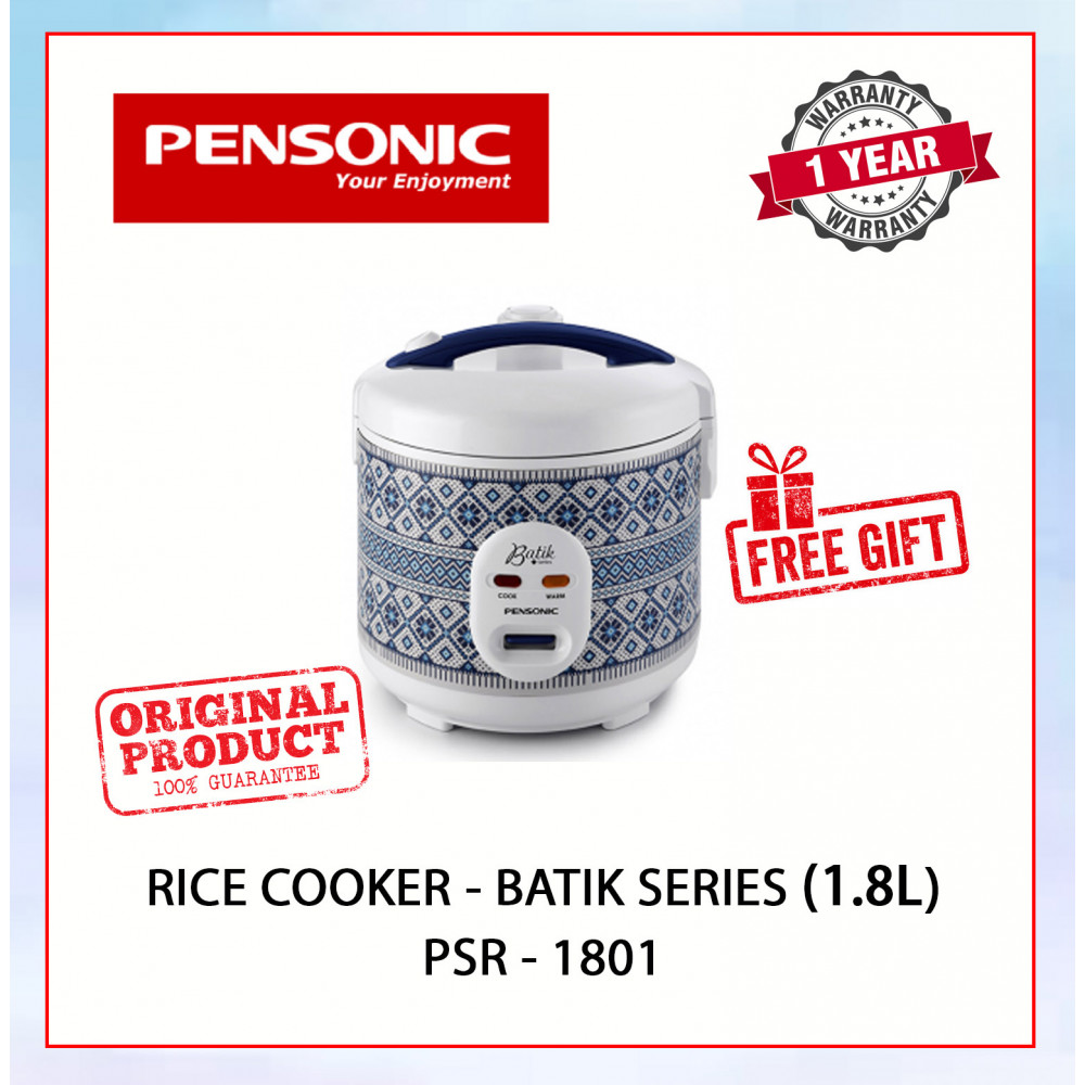 PENSONIC  RICE COOKER-BATIK SERIES 1.8L PSR-1801 #FOC KEY CHAIN+RECYCLE BAG#RICE COOKER#PERIUK NASI#饭锅#电饭煲
