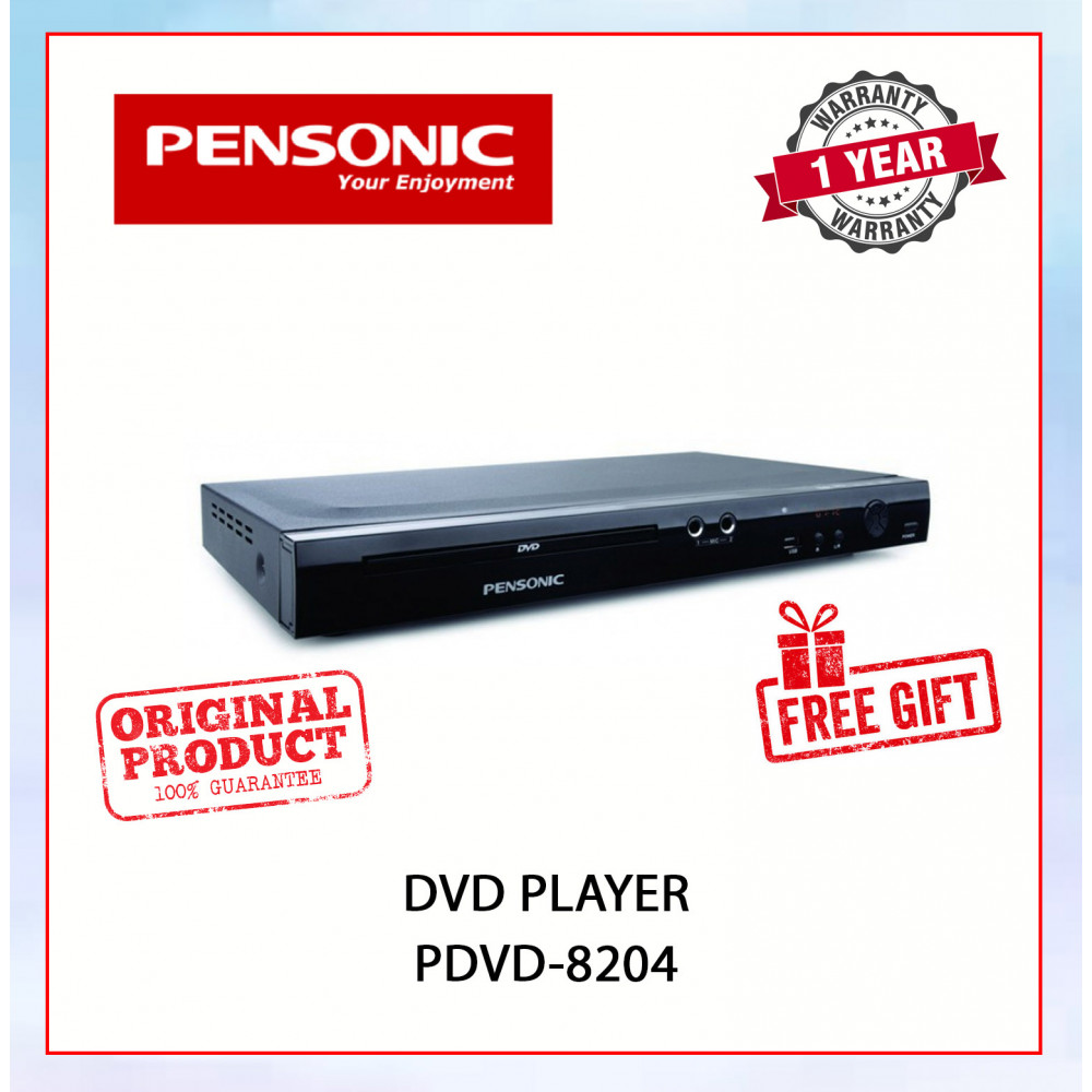 PENSONIC DVD PLAYER WITH REMOTE CONTROL (BLACK) PDVD-8204 #PEMAIN DVD#HOME LIVING DVD#DVD播放机