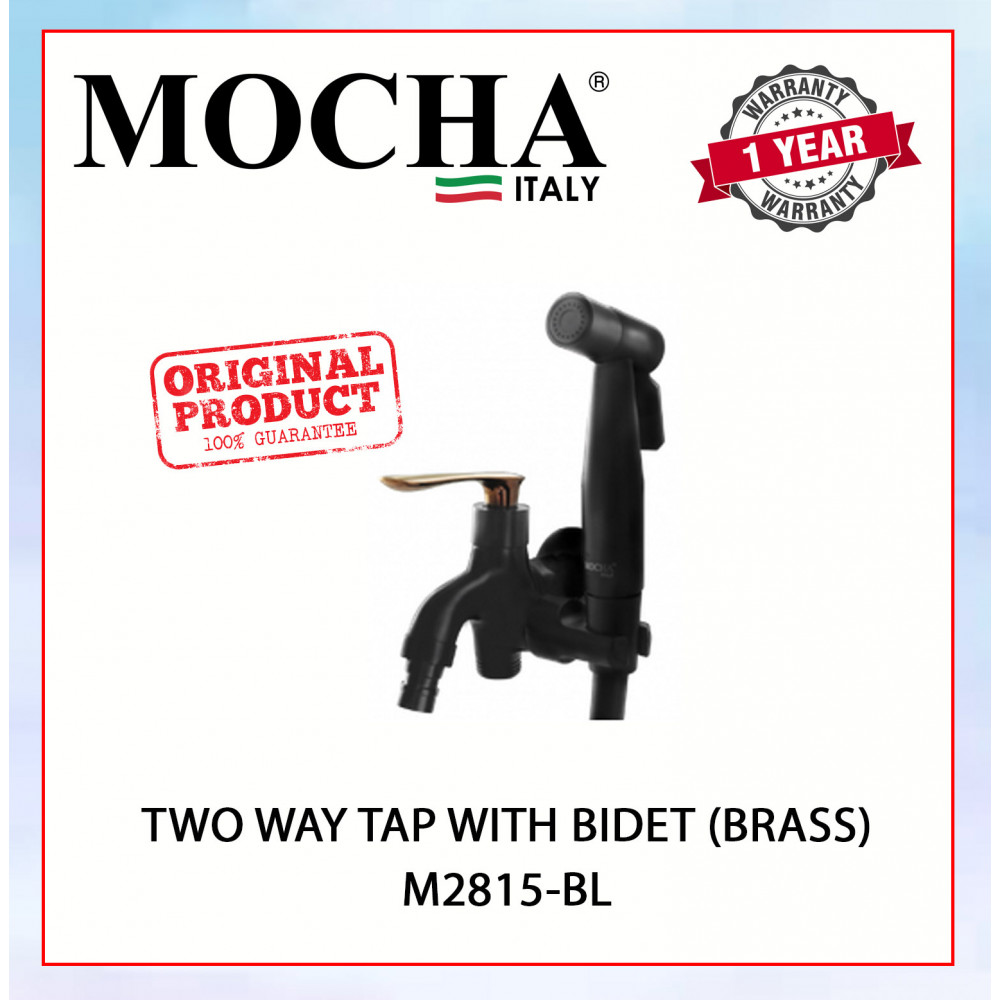 MOCHA TWO WAY TAP WITH BIDET (BRASS) M2815-BL #KEPALA PAIP AIR TANGAN TEKANAN KUAT#压手持水龙头 MOCHA TWO WAY TAP WITH BIDET (BRASS) M2815-BL #KEPALA PAIP AIR TANGAN TEKANAN KUAT#压手持水龙头