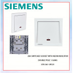 SIEMENS 20A 1 Gang 1 Way Double Pole Switch With Neon Indicator White 5TA1361-3PC01#DELTA Relfa#Sirim Switch Socket#插座