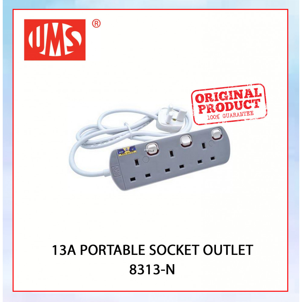 UMS 13AMP PORTABLE SWITCHED SOCKET OUTLET 2Y 8313-N # MULTI PLUGS#电源扩展器多插头座