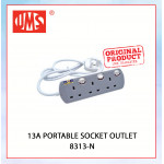 UMS 13AMP PORTABLE SWITCHED SOCKET OUTLET 2Y 8313-N # MULTI PLUGS#电源扩展器多插头座