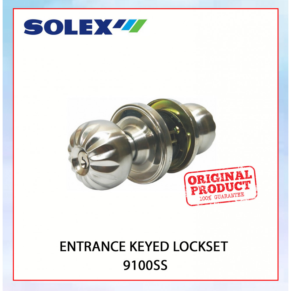 SOLEX ENTRANCE KEYED LOCKSET 9100SS #KUNCI PINTU#圆柱形门把手 SOLEX ENTRANCE KEYED LOCKSET 9100SS #KUNCI PINTU#圆柱形门把手