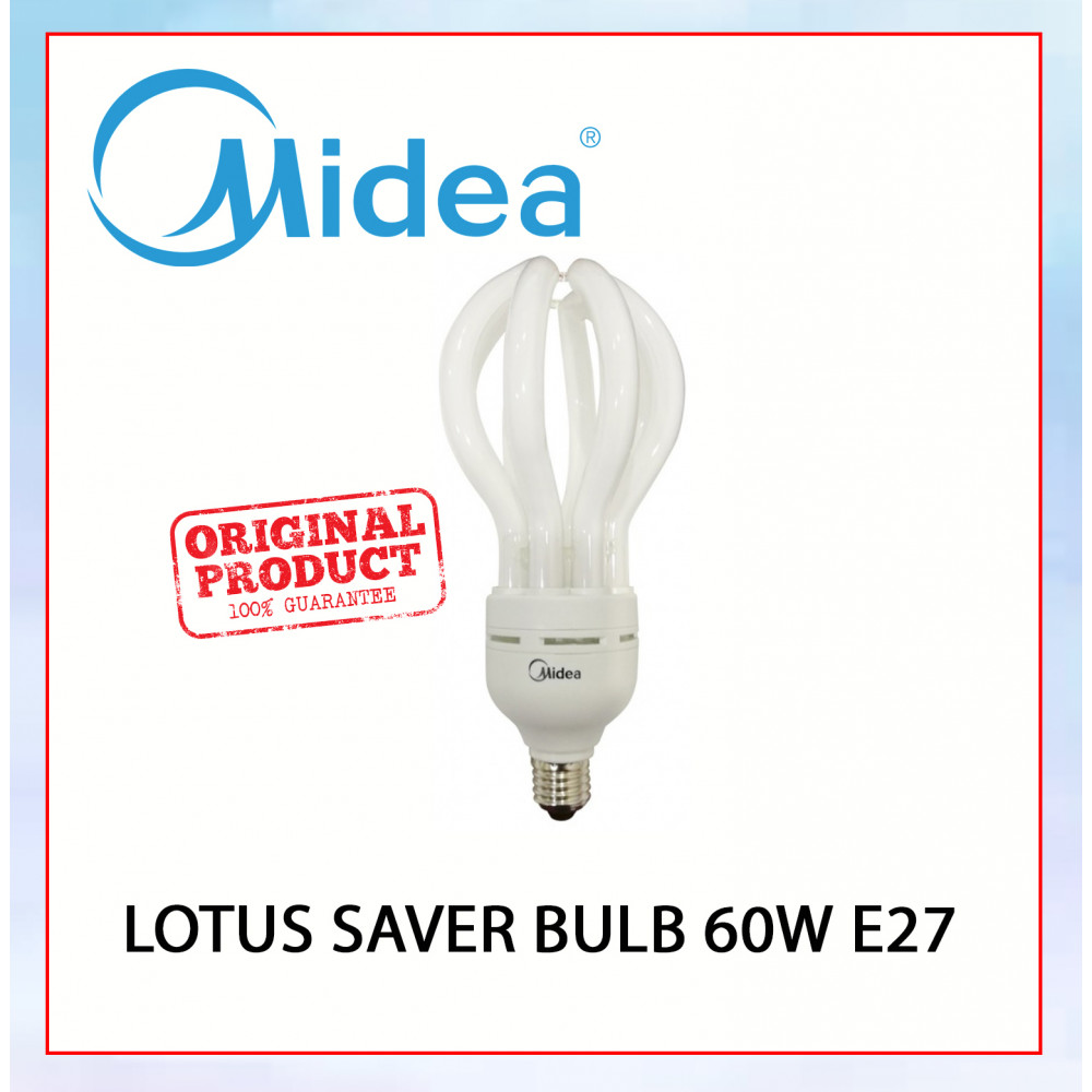 Midea Lotus Saver Bulb 60W E27 Warm White#E27 Bulb#Industry Lamp#Mentol Lingkaran#Lampu Kilang#Lampu Studio#Mentol#电灯泡