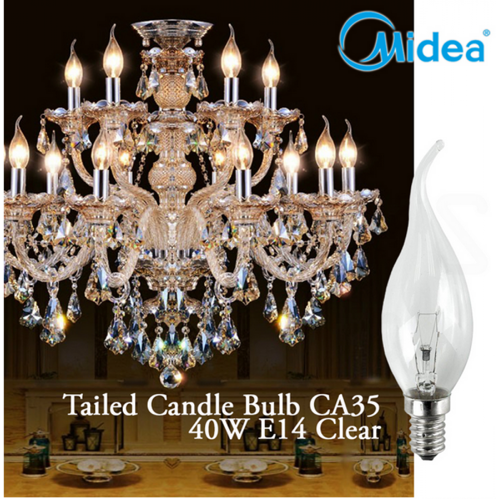 Midea Tailed Candle Bulb CA35 40W E14 Clear Warm White