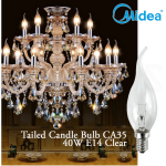 Midea Tailed Candle Bulb CA35 40W E14 Clear Warm White#Incandescent Bulb#E14 Bulb#Mentol Lampu#电灯泡