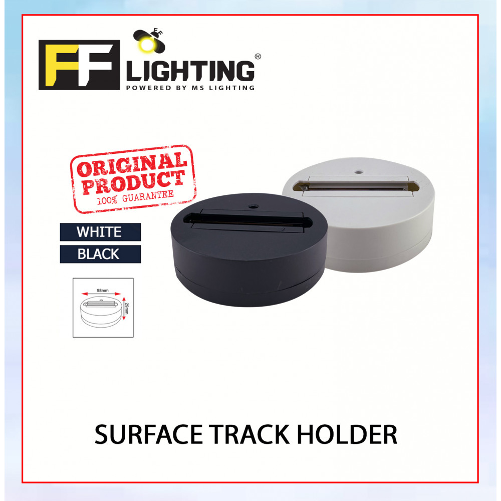 FFL Surface Track Holder Black/White#FF Lighting#Track Light Holder#Surface Hold#Track Light Fitting#Track Rail Fitting