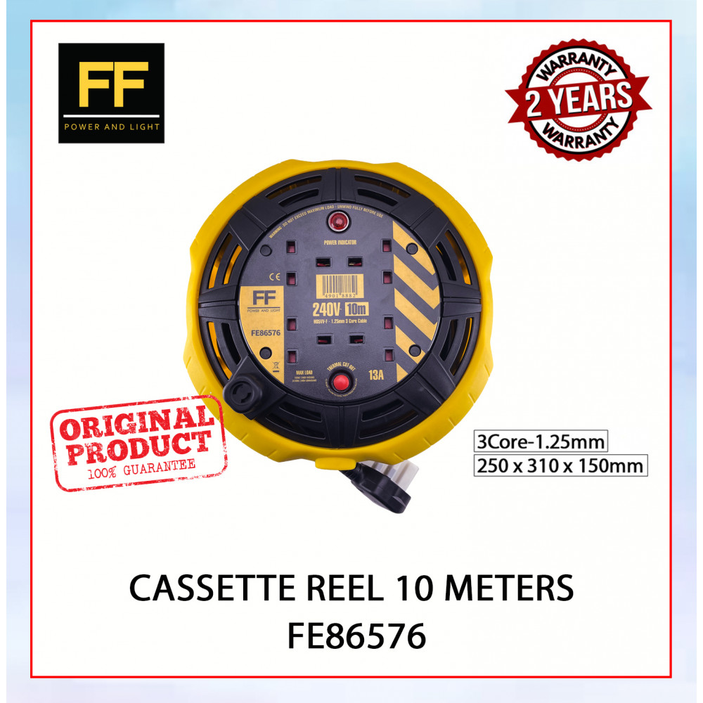 FF Power And Light Cassette Reel 10 Meters FE86576#Wire Cable Reel#Industrial Cable Reel#Extension Wire Cable#电缆卷