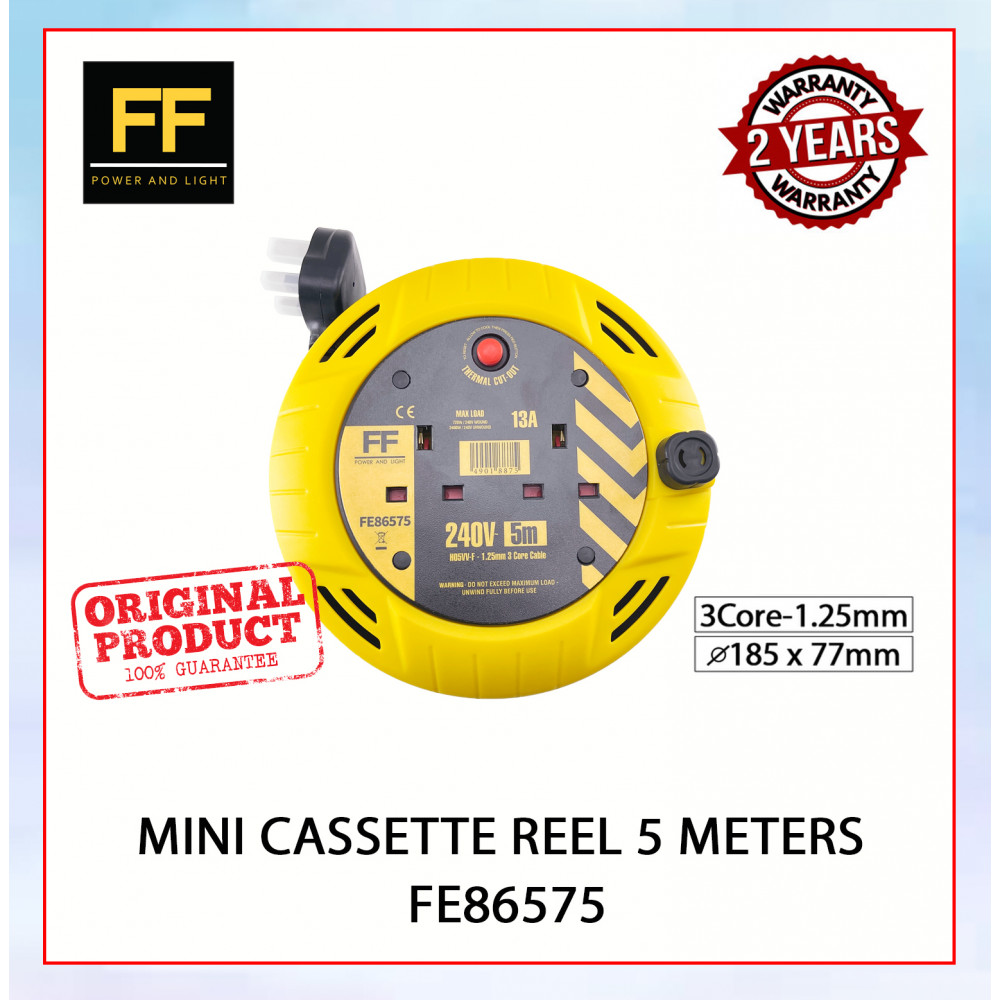 FF Power And Light Mini Cassette Reel 5 Meters FE86575#Wire Cable Reel#Industrial Cable Reel#Extension Wire Cable#电缆卷 FF Power And Light Mini Cassette Reel 5 Meters FE86575#Wire Cable Reel#Industrial Cable Reel#Extension Wire Cable#电缆卷