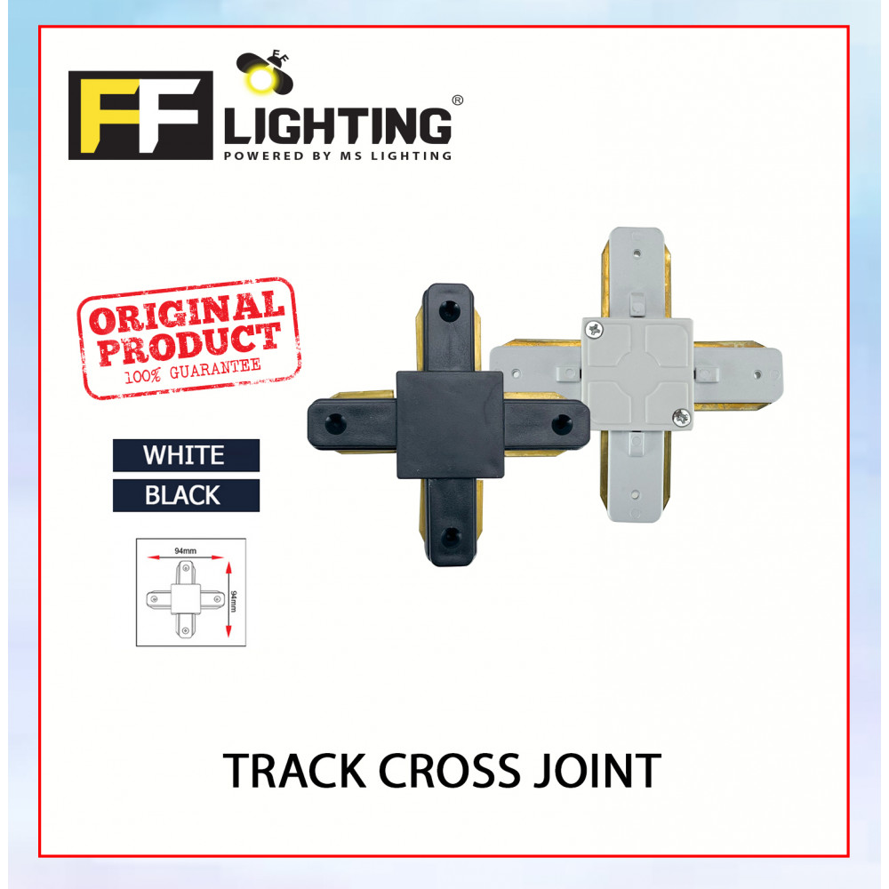 FFL Track Rail Cross(+) Joint White/Black#FF Lighting#Track Rail Fitting#Track Light Fitting#Track Joint