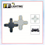 FFL Track Rail Cross(+) Joint White/Black#FF Lighting#Track Rail Fitting#Track Light Fitting#Track Joint