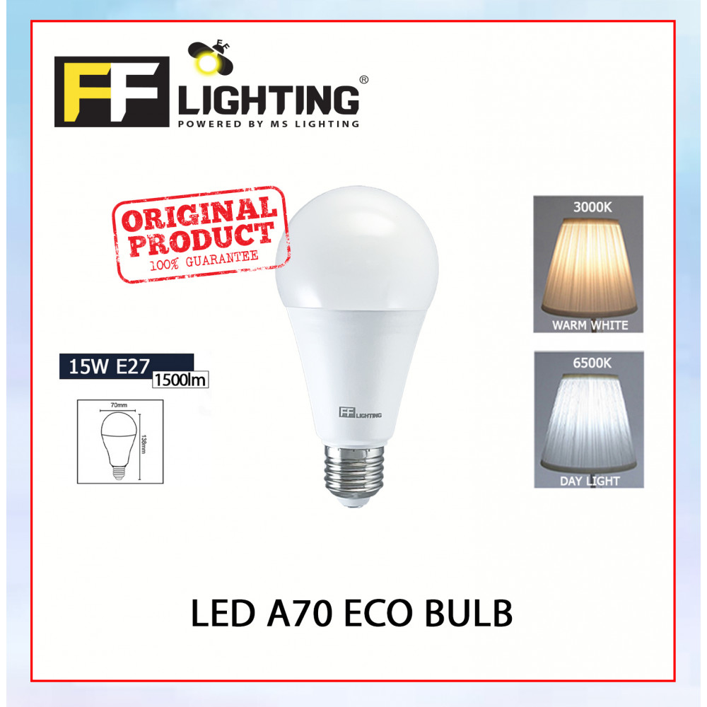 FFL Led A70 Eco Bulb 15W E27 Day Light/Warm White#FF Lighting#E27 Bulb#A70 Led Bulb#Led Bulb#Mentol#电灯泡
