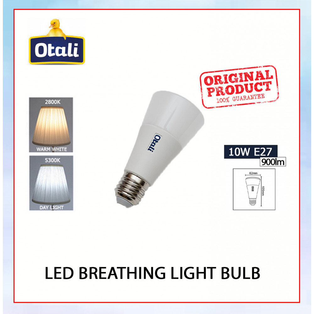 Otali Led Breathing Light Bulb 10W E27 Day Light/Warm White#Led Bulb#E27 Bulb#Mentol Lampu#电灯泡