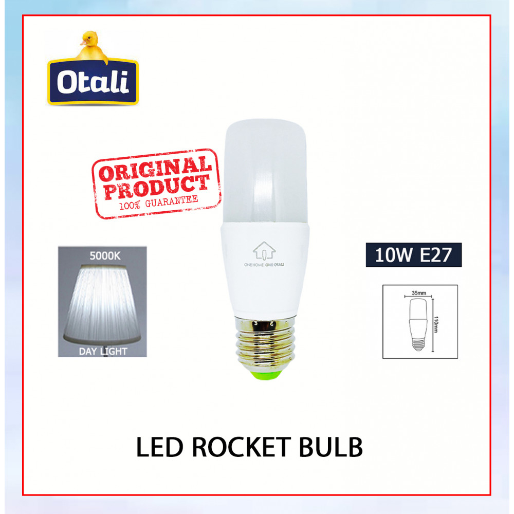 Otali Led Rocket Bulb 10W E27 Cool White#Led Bulb#Stick Bulb#E27 Bulb#Mentol Lampu#电灯泡