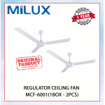 MILUX REGULATOR CEILING FAN 60" - MCF-6001 (WHITE) 1BOX - 2PCS #KIPAS SILING#CEILING FAN#风扇
