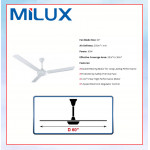 MILUX REGULATOR CEILING FAN 60" - MCF-6001 (WHITE) 1BOX - 2PCS #KIPAS SILING#CEILING FAN#风扇