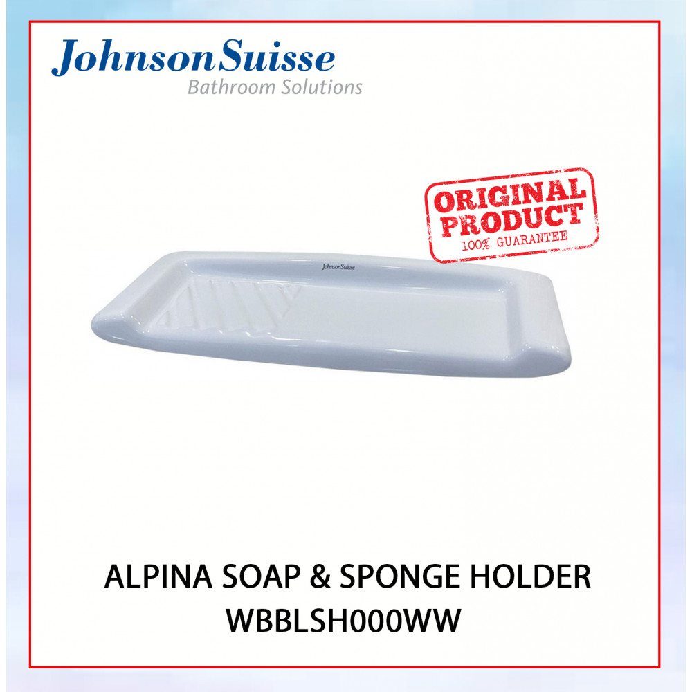 JOHNSON SUISSE  ALPINA SOAP & SPONGE HOLDER WBBLSH000WW #SOAP DISH#陶瓷肥皂盘