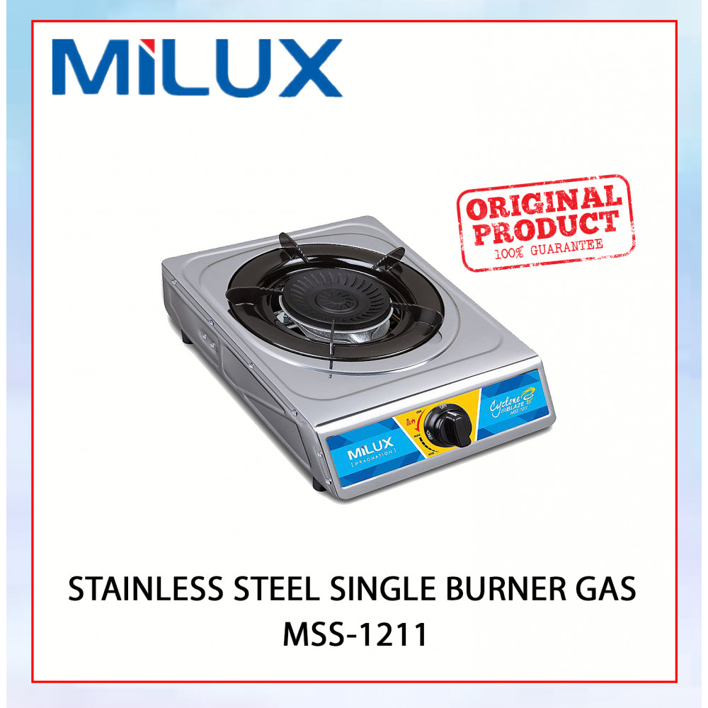 MILUX STAINLESS STEEL SINGLE BURNER GAS MSS-1211#​GAS PEMBAKAR TUNGGAL KELULI TAHAN KAKAI#​不锈钢